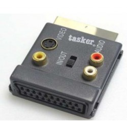 Adapter Tasker 443 Scart 21 pin to 3 RCA+S VHS+Scart 21 pin