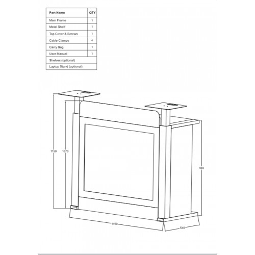 Omnitronic BOOZ Event Stand, Foldable DJ table (1.1 m) with transport bag