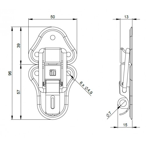 1602  Large padlocking catch zink plated steel
