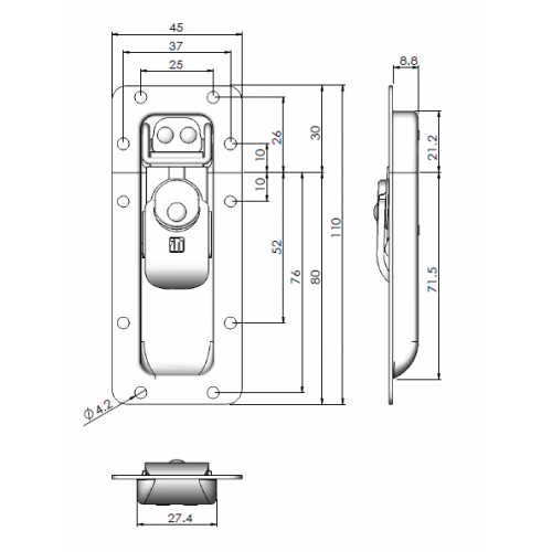 17202 2U Batterfly Latch