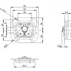 17373  Small Batterfly catch with spring 10mm deep
