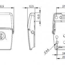 19061 - Drawbolt medium galvanised lockable