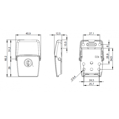 19061 - Drawbolt medium galvanised lockable