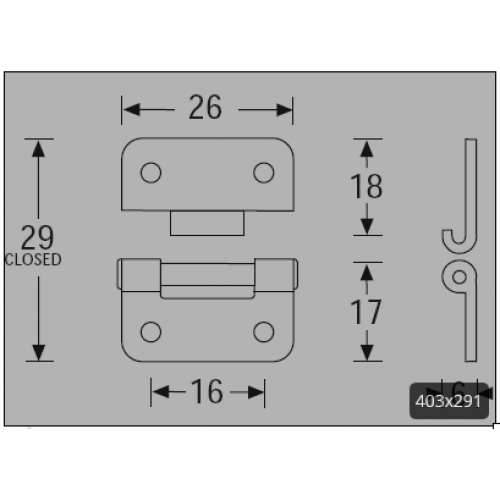 2256 Small  Hook over hinge