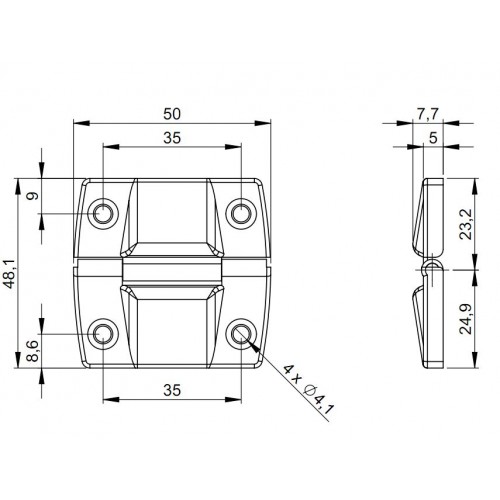 2508 Stop Hinge medium chrome-plated