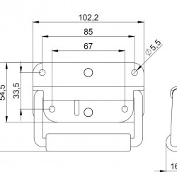 3412  Sprung handle surface mount small Zinc plated