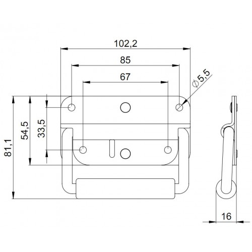 3412  Sprung handle surface mount small Zinc plated