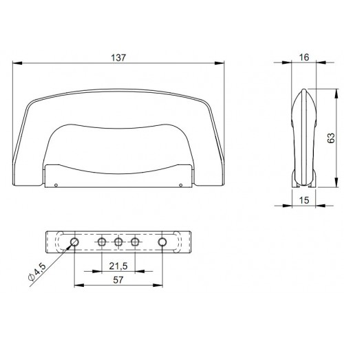 3437  Briefcase drop handle