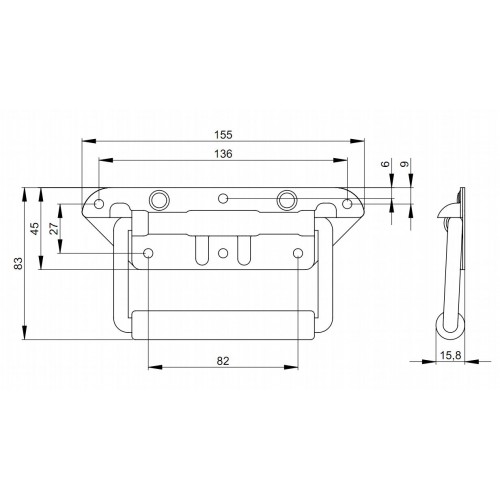 34482  Sprung handle surface mount