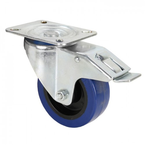 372191 swivel castor 100 mm with blue wheel and brake