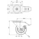 372191 swivel castor 100 mm with blue wheel and brake