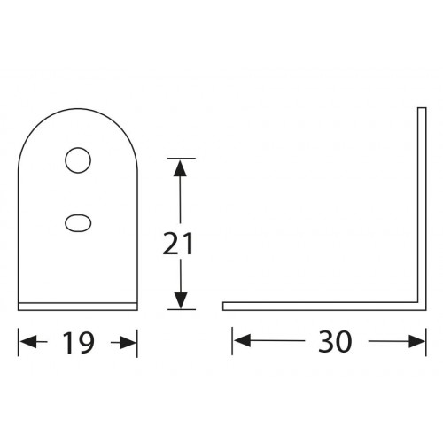 4040 corner brace 19x30 chrome-plated