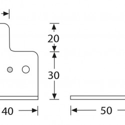 4044 Large T corner brace 40x50 mm