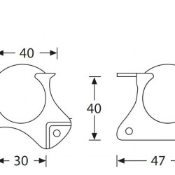4126 ball corner medium cranked 30mm with integrated corner brace 50mm