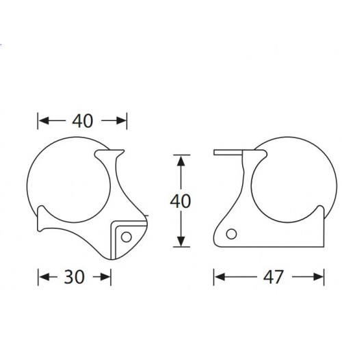 4126 ball corner medium cranked 30mm with integrated corner brace 50mm