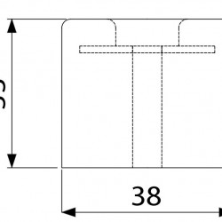 4913 rubber foot 38x33 mm