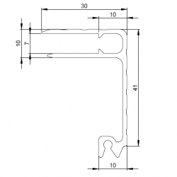 6104 Aluminium Lidmaker for 7mm panel 30x41 mm