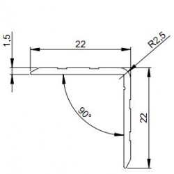 6109  Case Angle L 22x22 mm