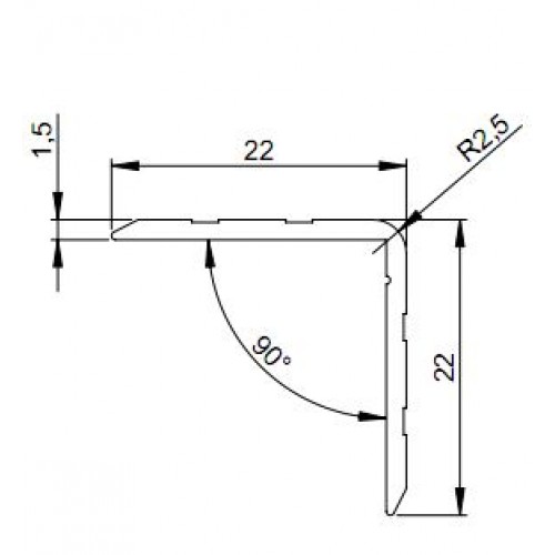 6109  Case Angle L 22x22 mm