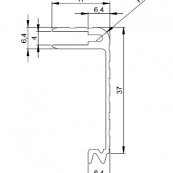 6134 Aluminum lid frame for 4 mm material