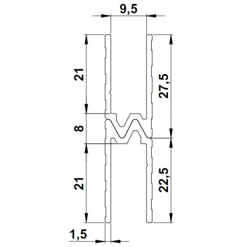 6304 aluminium hybrid lid location W for 9.5 mm material