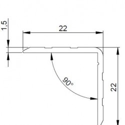 6609  Plastic angle 22 x 22mm -black 2 m long