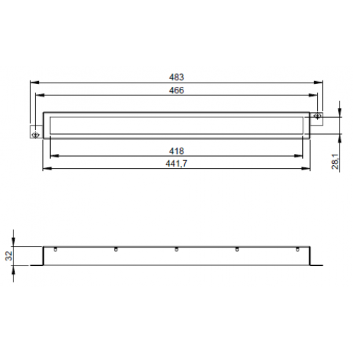 87441 Front Panel with plexiglass cover 1U