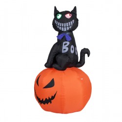 Halloween decoration Pumpkin and black cat, 183cm, Inflatable