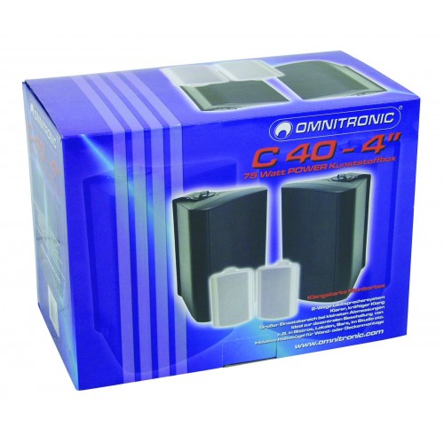OMNITRONIC C-40 black speakers 2x, pair of speakers 35 Wrms, 4-inch bass (10cm)