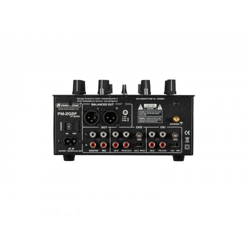 OMNITRONIC PM-202F 2-Channel DJ Mixer with Filter and Bluetooth