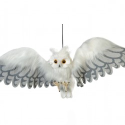 Snow Owl, animated decoration for halloween, 80cm
