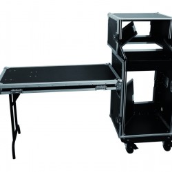 Rack case with castors and folding table, Roadinger Special Stage Case