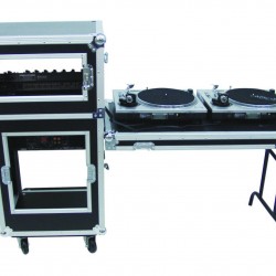 Rack case with castors and folding table, Roadinger Special Stage Case