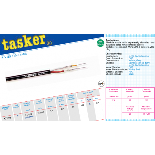 C200 Tasker 2x0,08 mm² O.F.C. Audio-Video Special cable  