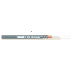 RG59-Special 1x0.26 mm² Coaxial digital-video-cable Tasker 75 Ohm with double-shield, crimping-type