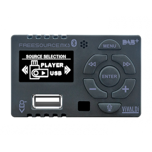 Vivaldi EN54 FREESOURCEMK3 flush mount stereo preamplifier and zone controller with multiple sources