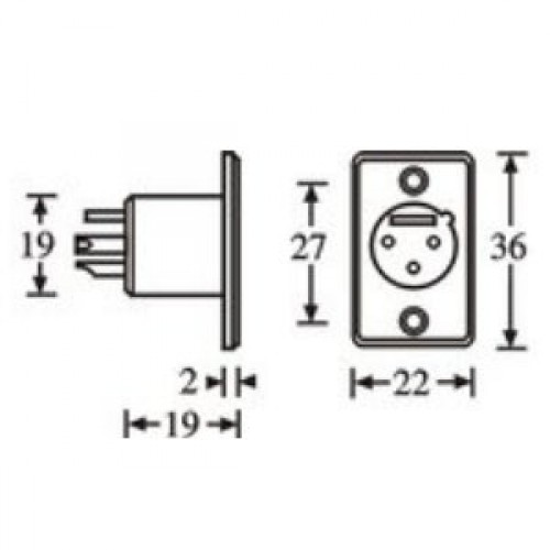 7842 XLR chassis connector male Adam Hall Connectors 