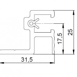 6162 Sliding Rack Strip with rubber Insert