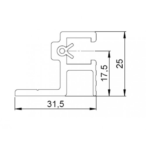 6162 Sliding Rack Strip with rubber Insert