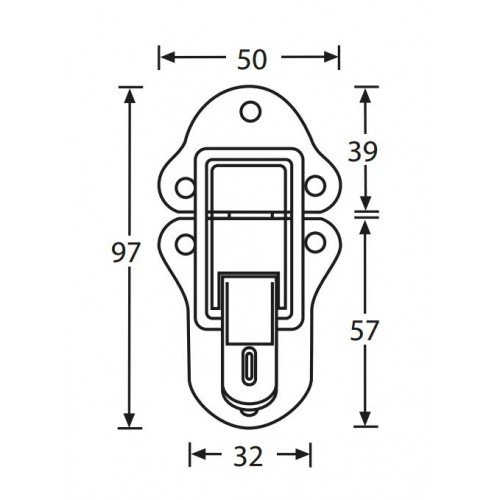1602  Large padlocking catch Nickel plated steel
