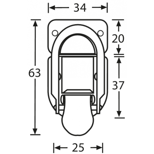 1604 - Drawbolt small nickel-plated