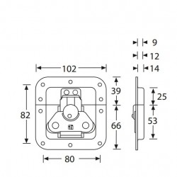 17295 Butterfly Latch medium non cranked 9mm deep