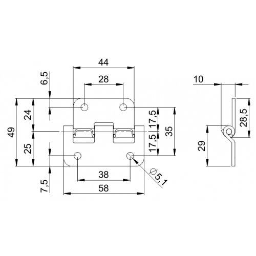 2251 Detachable Hinge large galvanised
