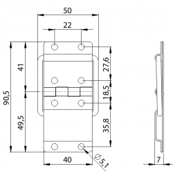 2524 Stop Hinge large galvanised