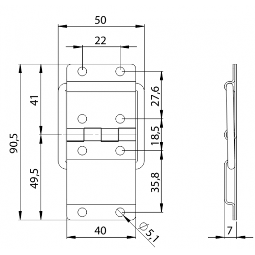2524 Stop Hinge large galvanised