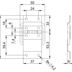 2526  Stop Hinge large nickel-plated