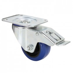372091 - Swivel Castor 80 mm blue wheel with Brake