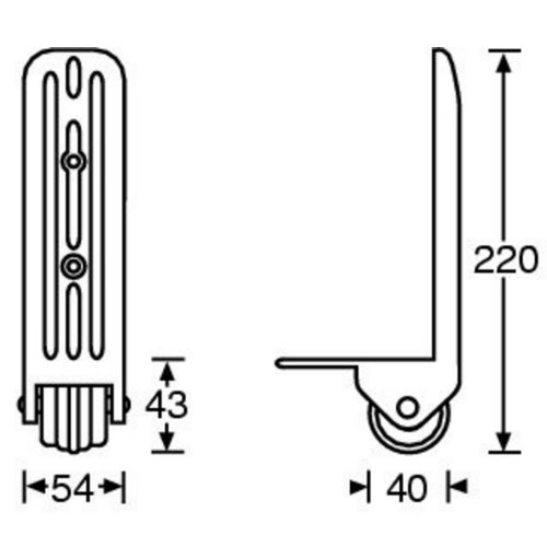 3782 - Edge Castor 40 mm for suitcase