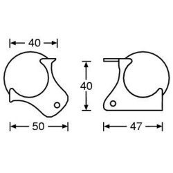 4121 ball corner medium cranked 30mm with integrated corner brace 40mm