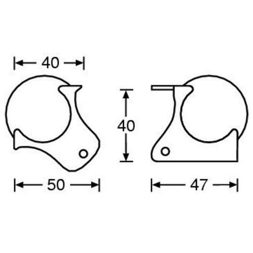 4121 ball corner medium cranked 30mm with integrated corner brace 40mm